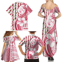 Samoa Teuila Family Matching Summer Maxi Dress and Hawaiian Shirt White Samoan Siapo Motifs LT05 - Polynesian Pride