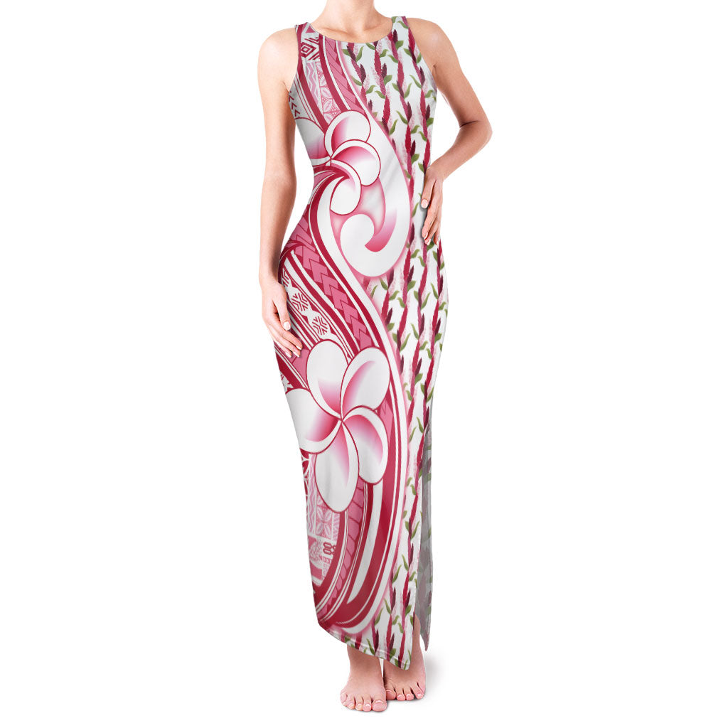 Samoa Teuila Family Matching Tank Maxi Dress and Hawaiian Shirt White Samoan Siapo Motifs LT05 Mom's Dress White - Polynesian Pride