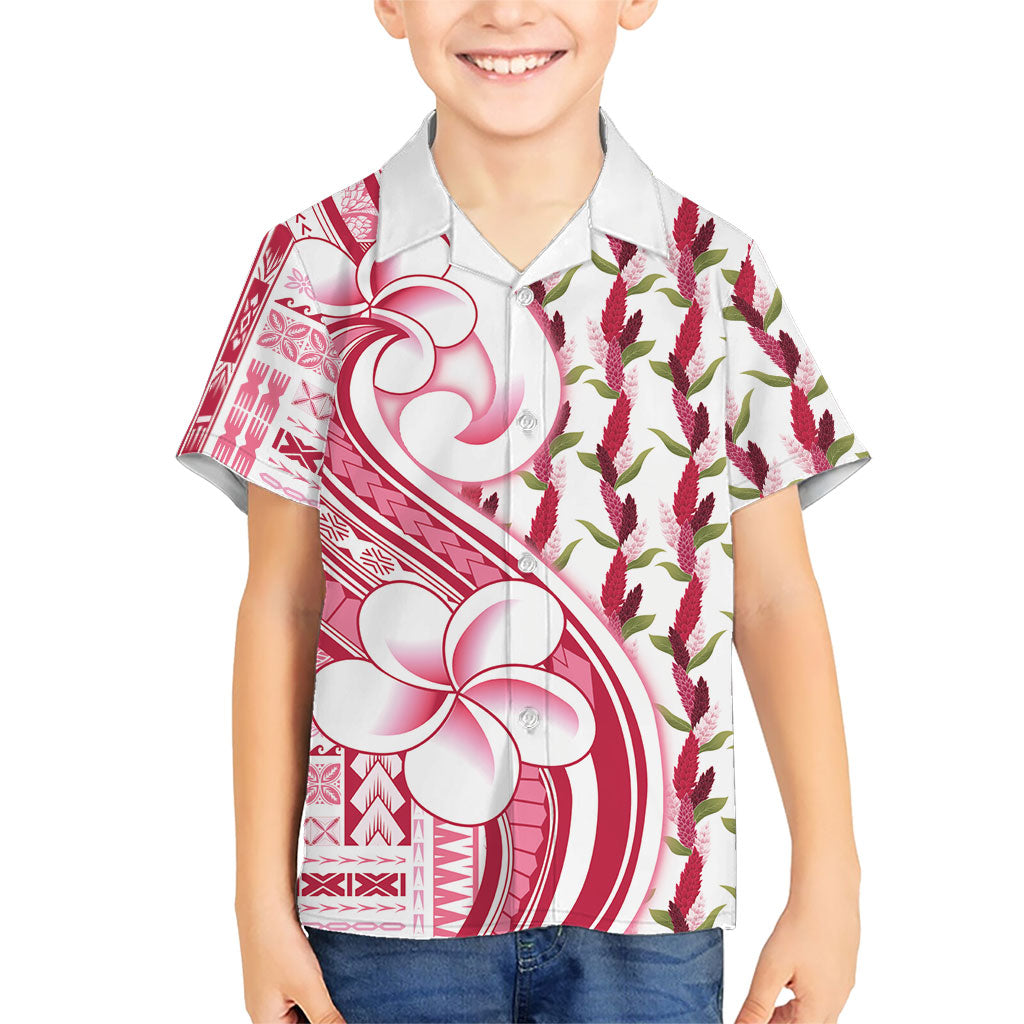 Samoa Teuila Family Matching Tank Maxi Dress and Hawaiian Shirt White Samoan Siapo Motifs LT05 Son's Shirt White - Polynesian Pride