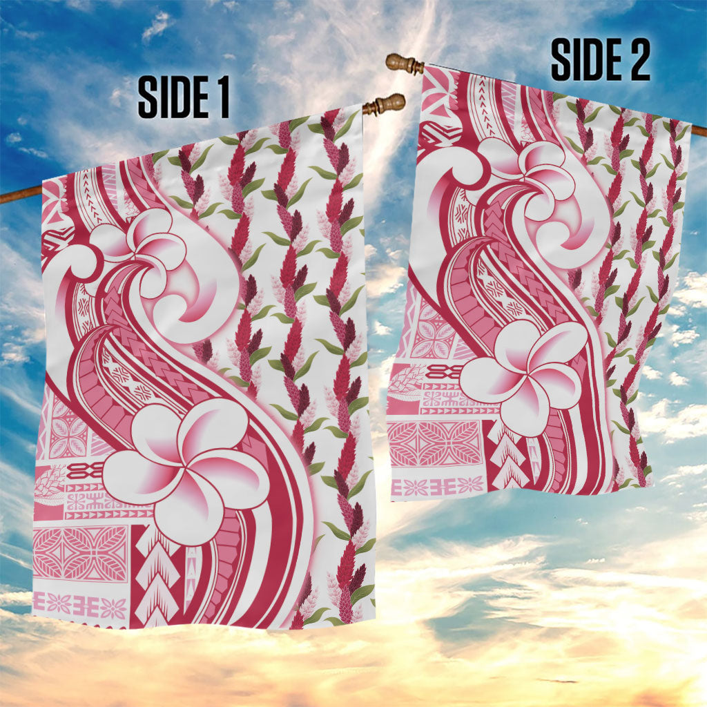 Samoa Teuila Garden Flag White Samoan Siapo Motifs LT05 - Polynesian Pride