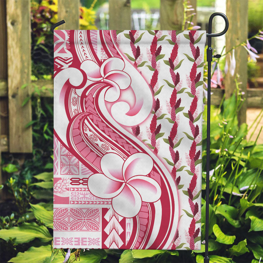 Samoa Teuila Garden Flag White Samoan Siapo Motifs LT05 Garden Flag White - Polynesian Pride