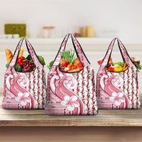 Samoa Teuila Grocery Bag White Samoan Siapo Motifs LT05 3-pack One Size White - Polynesian Pride