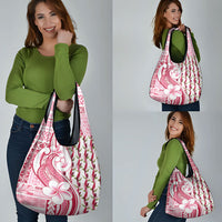 Samoa Teuila Grocery Bag White Samoan Siapo Motifs LT05 - Polynesian Pride