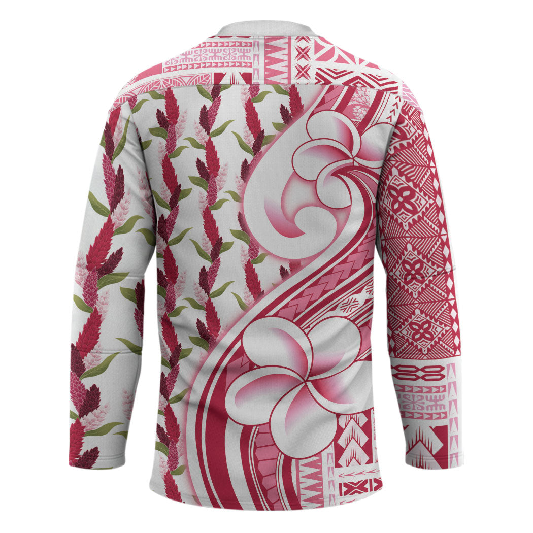 Samoa Teuila Hockey Jersey White Samoan Siapo Motifs LT05 - Polynesian Pride