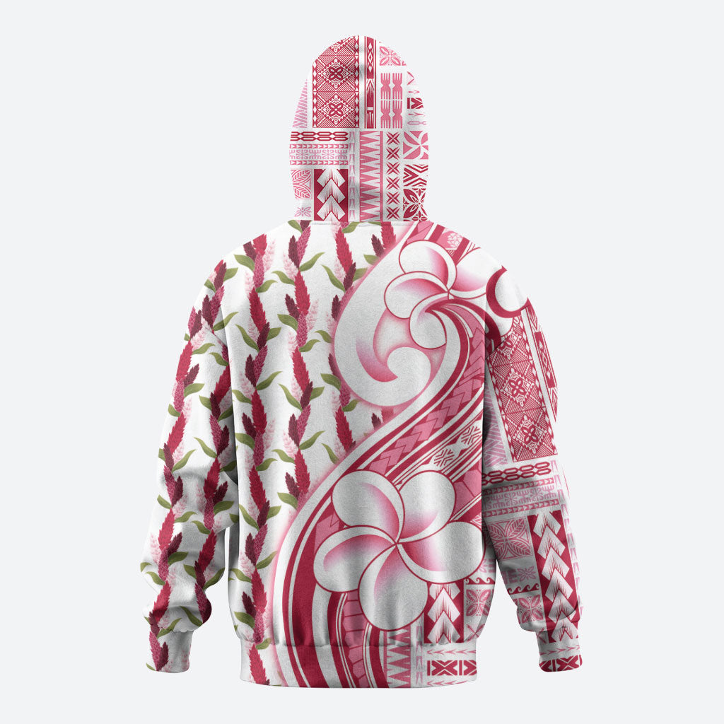 Samoa Teuila Hoodie White Samoan Siapo Motifs LT05 - Polynesian Pride