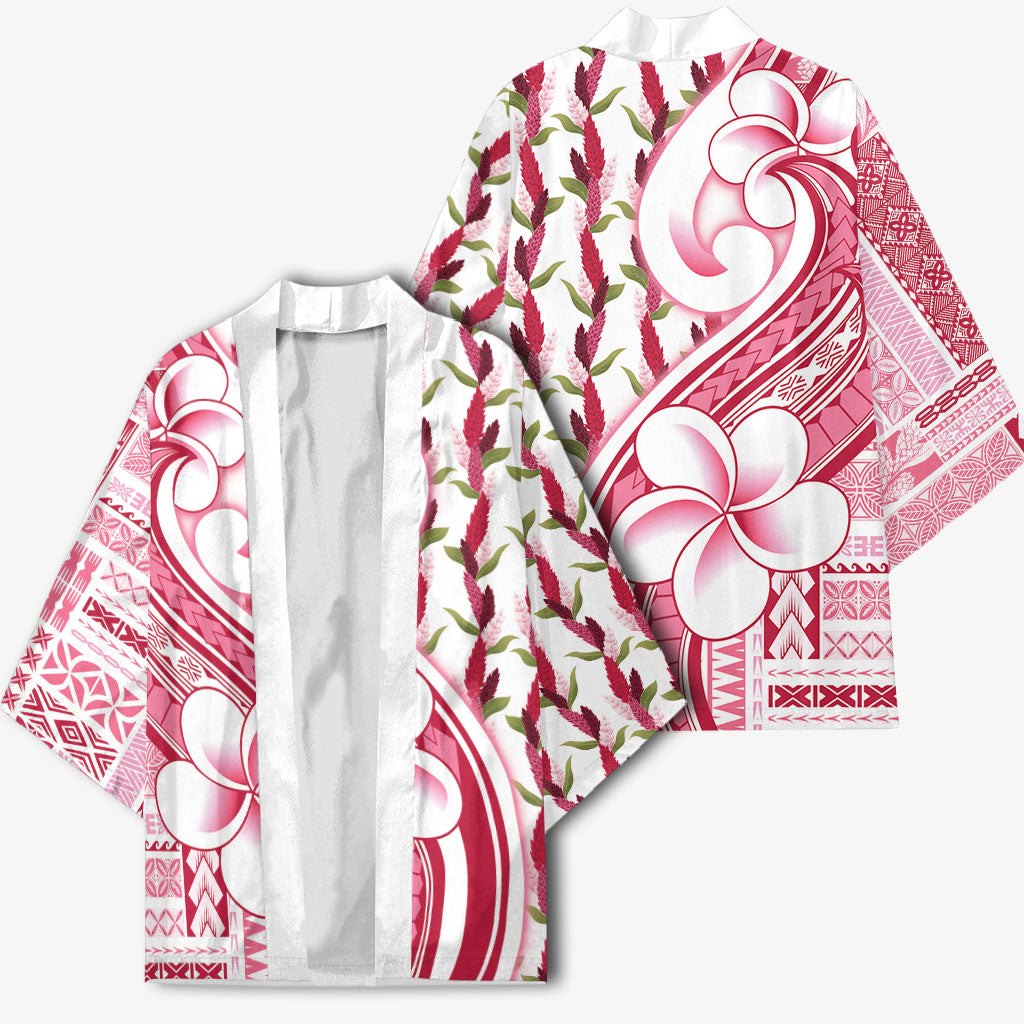 Samoa Teuila Kimono White Samoan Siapo Motifs LT05 - Polynesian Pride