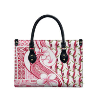 Samoa Teuila Leather Bag White Samoan Siapo Motifs LT05 - Polynesian Pride