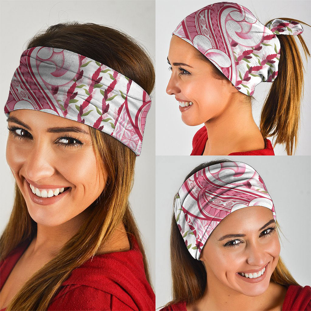 Samoa Teuila Neck Gaiter White Samoan Siapo Motifs LT05 - Polynesian Pride