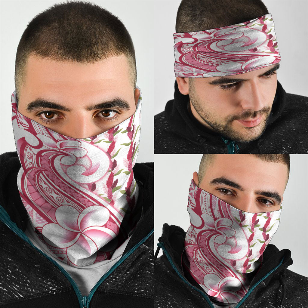 Samoa Teuila Neck Gaiter White Samoan Siapo Motifs LT05 - Polynesian Pride