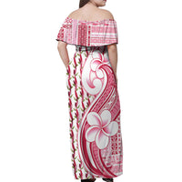 Samoa Teuila Off Shoulder Maxi Dress White Samoan Siapo Motifs LT05 - Polynesian Pride