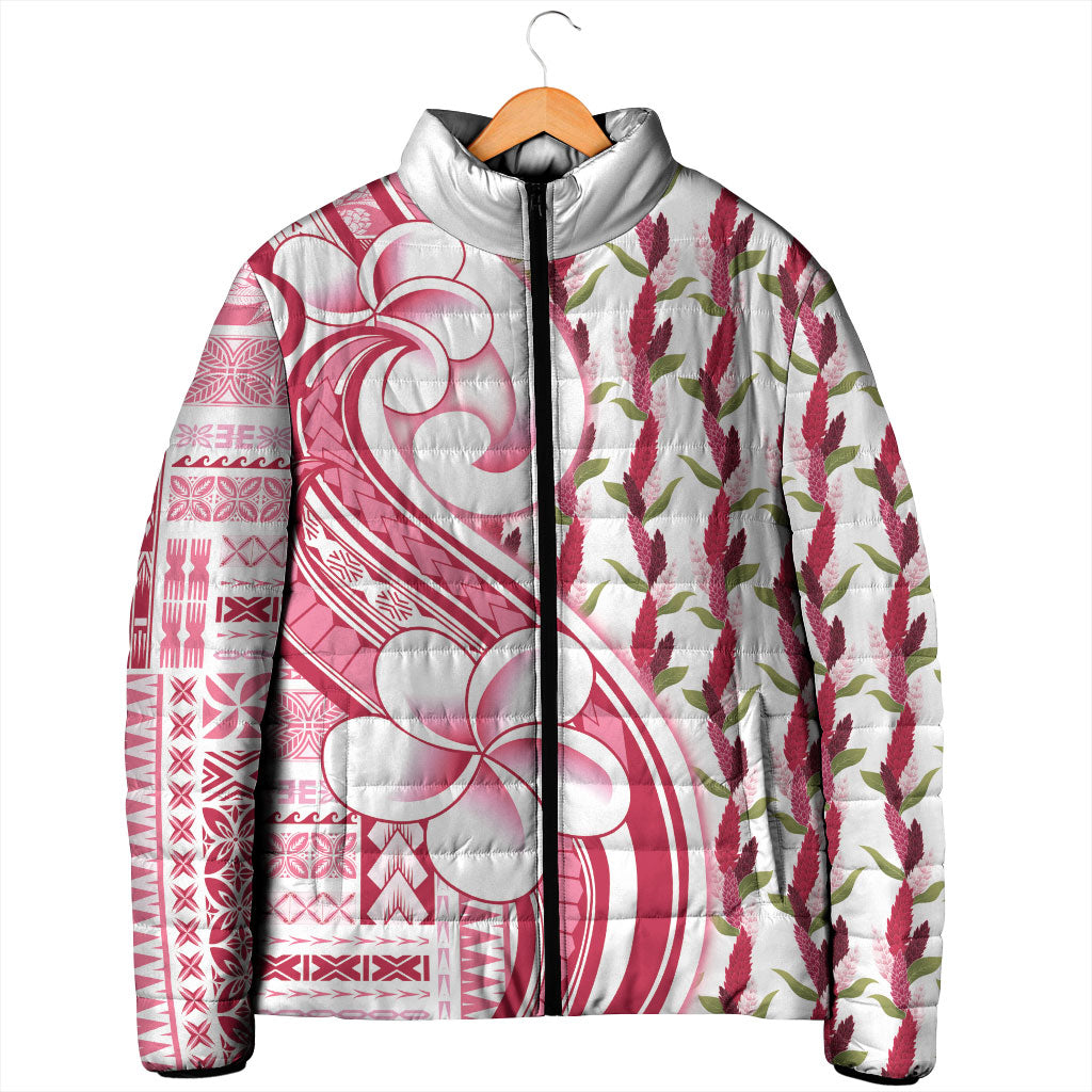 Samoa Teuila Padded Jacket White Samoan Siapo Motifs LT05 - Polynesian Pride