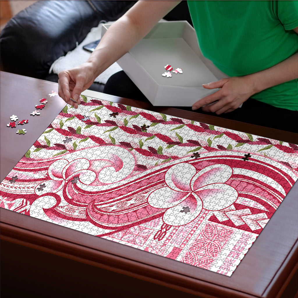 Samoa Teuila Puzzle White Samoan Siapo Motifs LT05 - Polynesian Pride