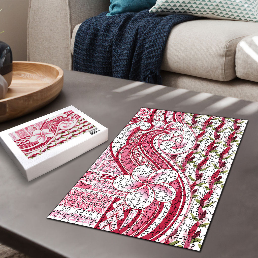 Samoa Teuila Puzzle White Samoan Siapo Motifs LT05 - Polynesian Pride
