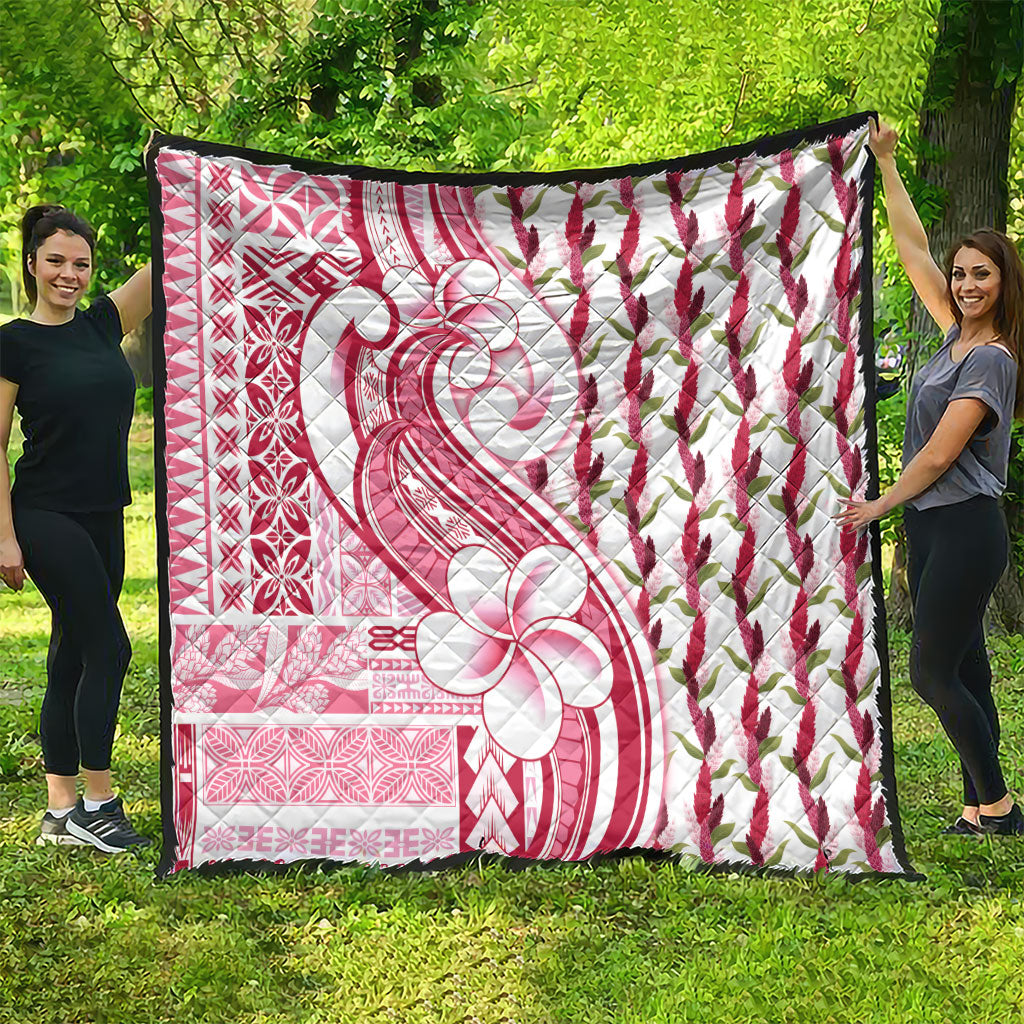Samoa Teuila Quilt White Samoan Siapo Motifs LT05 - Polynesian Pride