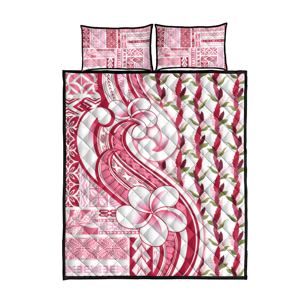 Samoa Teuila Quilt Bed Set White Samoan Siapo Motifs LT05 - Polynesian Pride