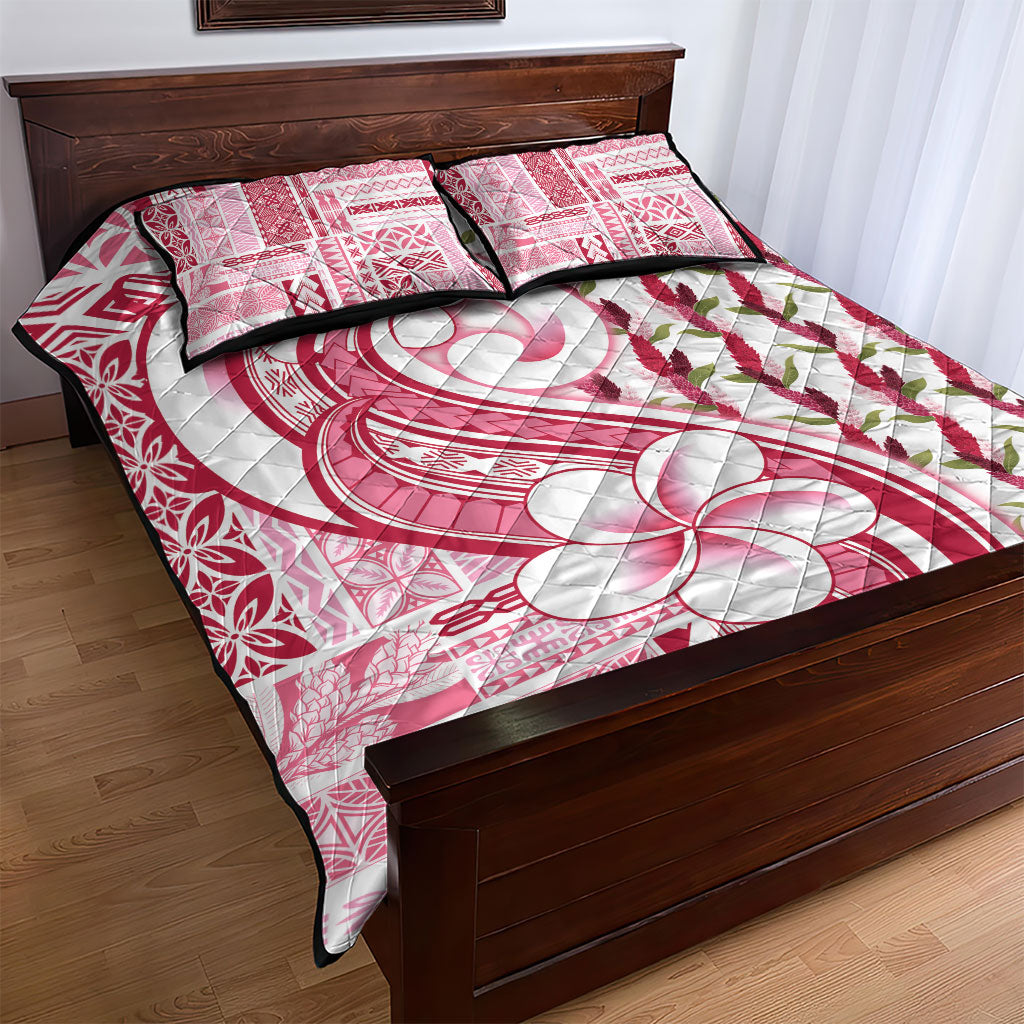 Samoa Teuila Quilt Bed Set White Samoan Siapo Motifs LT05 - Polynesian Pride