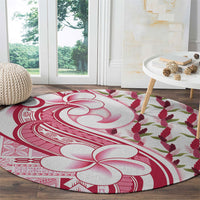 Samoa Teuila Round Carpet White Samoan Siapo Motifs LT05 - Polynesian Pride