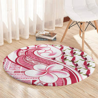 Samoa Teuila Round Carpet White Samoan Siapo Motifs LT05 - Polynesian Pride