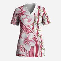 Samoa Teuila Scrub Top White Samoan Siapo Motifs LT05 Adult White - Polynesian Pride