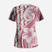 Samoa Teuila Scrub Top White Samoan Siapo Motifs LT05 - Polynesian Pride