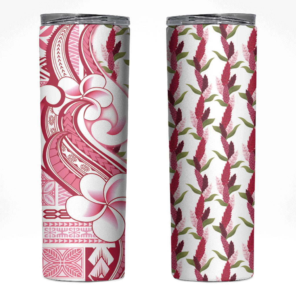 Samoa Teuila Skinny Tumbler White Samoan Siapo Motifs LT05 White - Polynesian Pride
