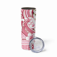 Samoa Teuila Skinny Tumbler White Samoan Siapo Motifs LT05 - Polynesian Pride