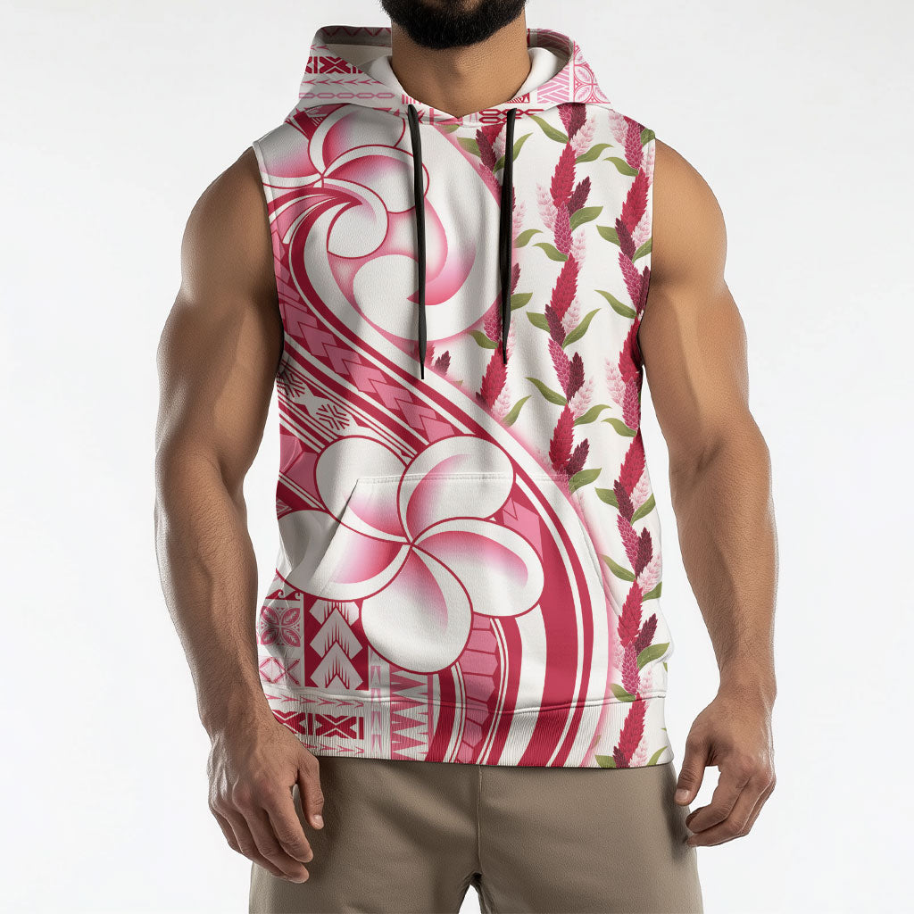 Samoa Teuila Sleeveless Hoodie White Samoan Siapo Motifs LT05 - Polynesian Pride