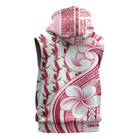 Samoa Teuila Sleeveless Zip Hoodie White Samoan Siapo Motifs LT05 - Polynesian Pride