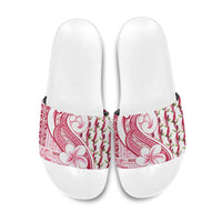 Samoa Teuila Slide Sandals White Samoan Siapo Motifs LT05 White - Polynesian Pride