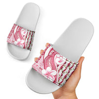 Samoa Teuila Slide Sandals White Samoan Siapo Motifs LT05 - Polynesian Pride