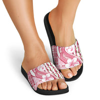 Samoa Teuila Slide Sandals White Samoan Siapo Motifs LT05 - Polynesian Pride