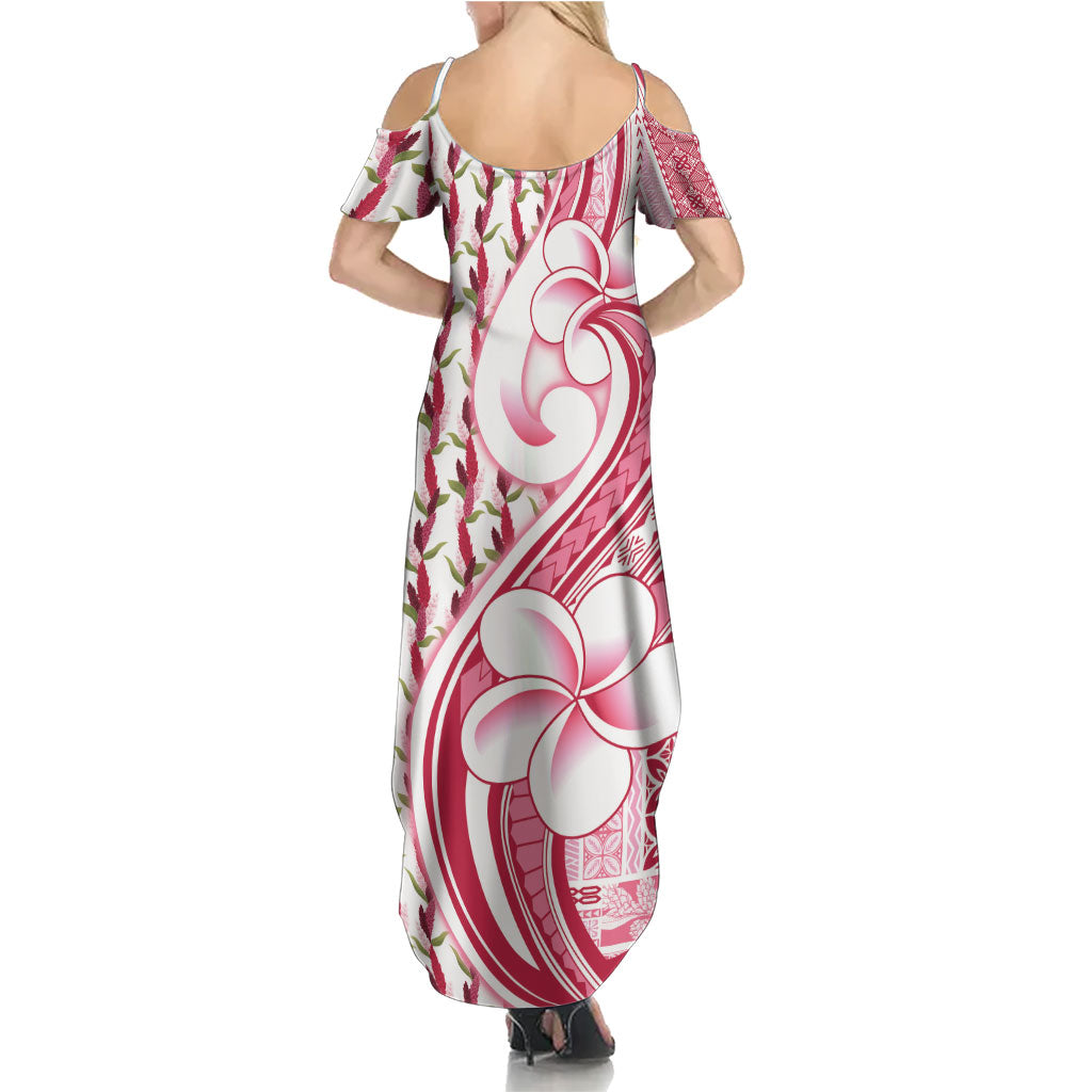 Samoa Teuila Summer Maxi Dress White Samoan Siapo Motifs LT05 - Polynesian Pride