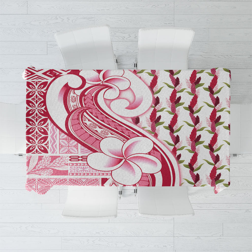 Samoa Teuila Tablecloth White Samoan Siapo Motifs LT05 White - Polynesian Pride