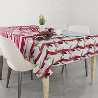 Samoa Teuila Tablecloth White Samoan Siapo Motifs LT05 - Polynesian Pride