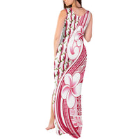 Samoa Teuila Tank Maxi Dress White Samoan Siapo Motifs LT05 - Polynesian Pride
