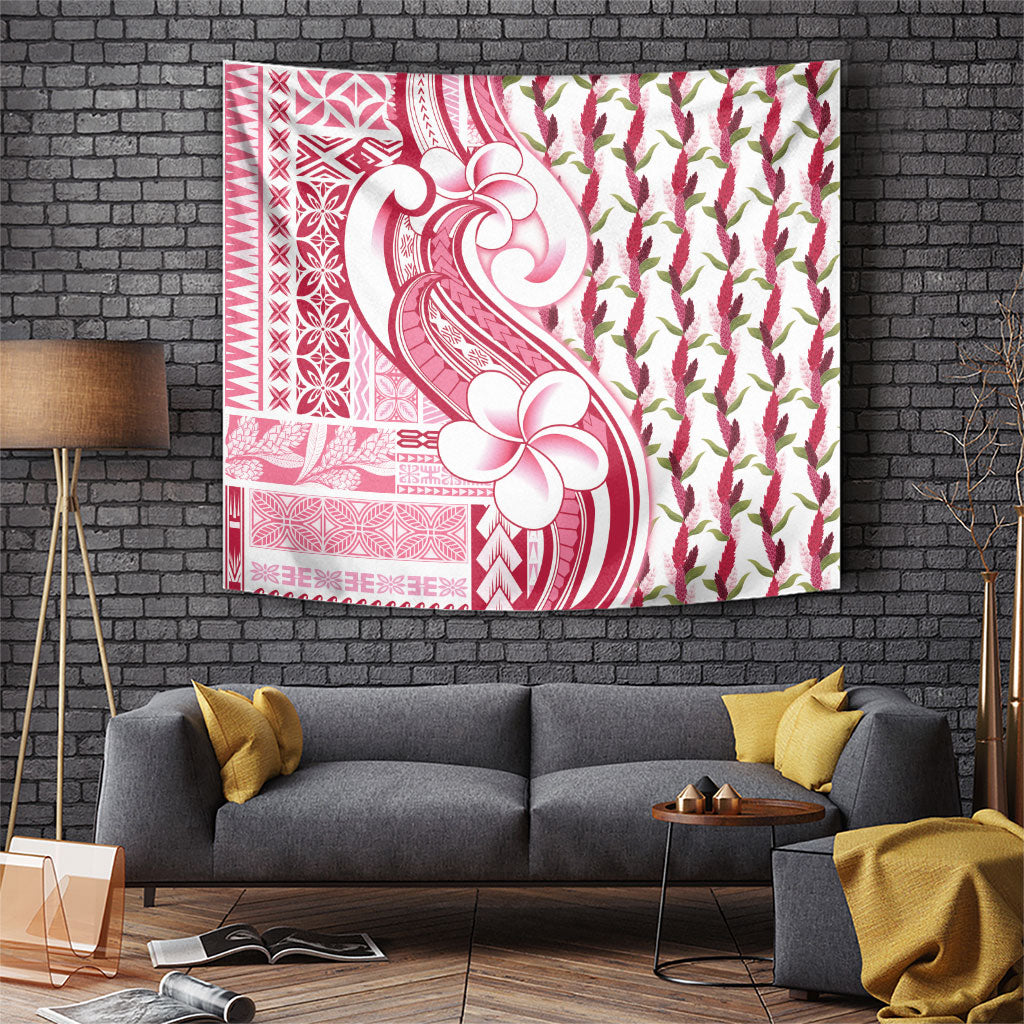 Samoa Teuila Tapestry White Samoan Siapo Motifs LT05 White - Polynesian Pride