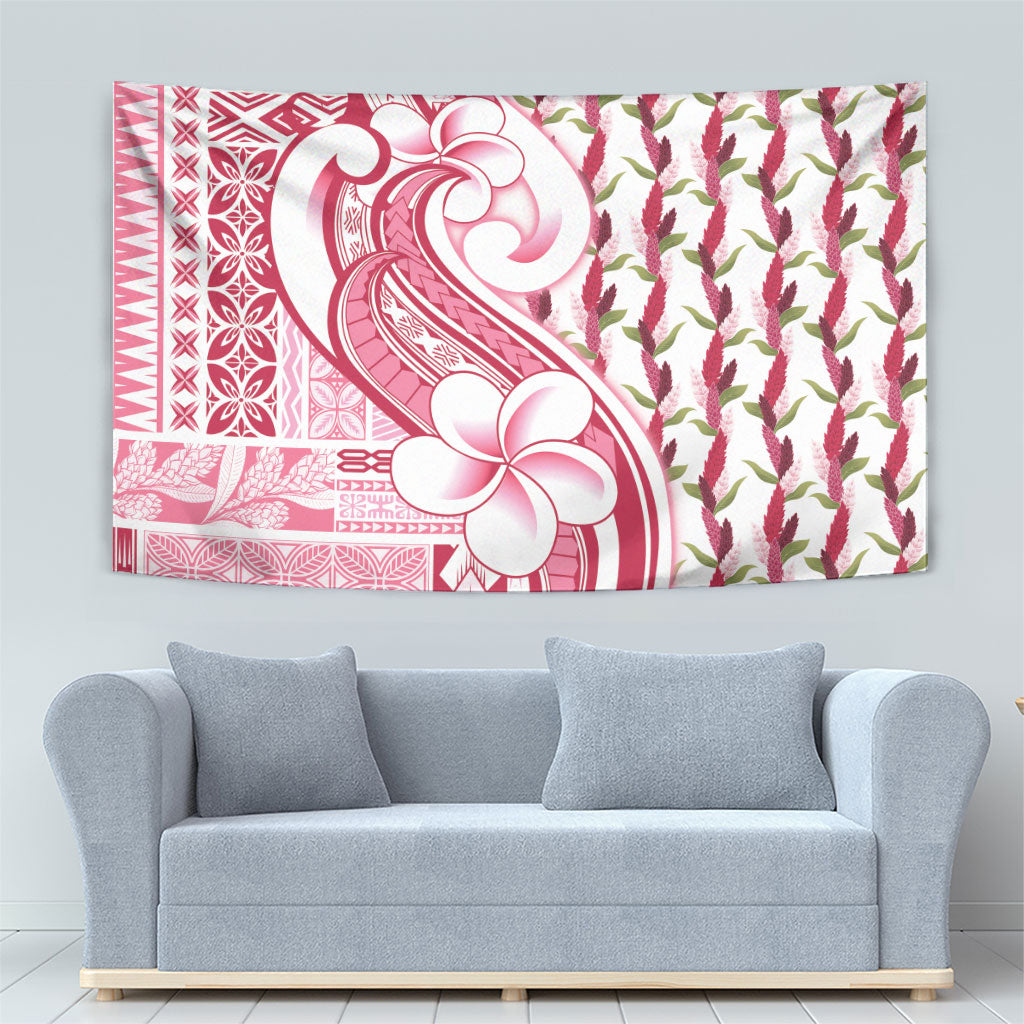 Samoa Teuila Tapestry White Samoan Siapo Motifs LT05 - Polynesian Pride