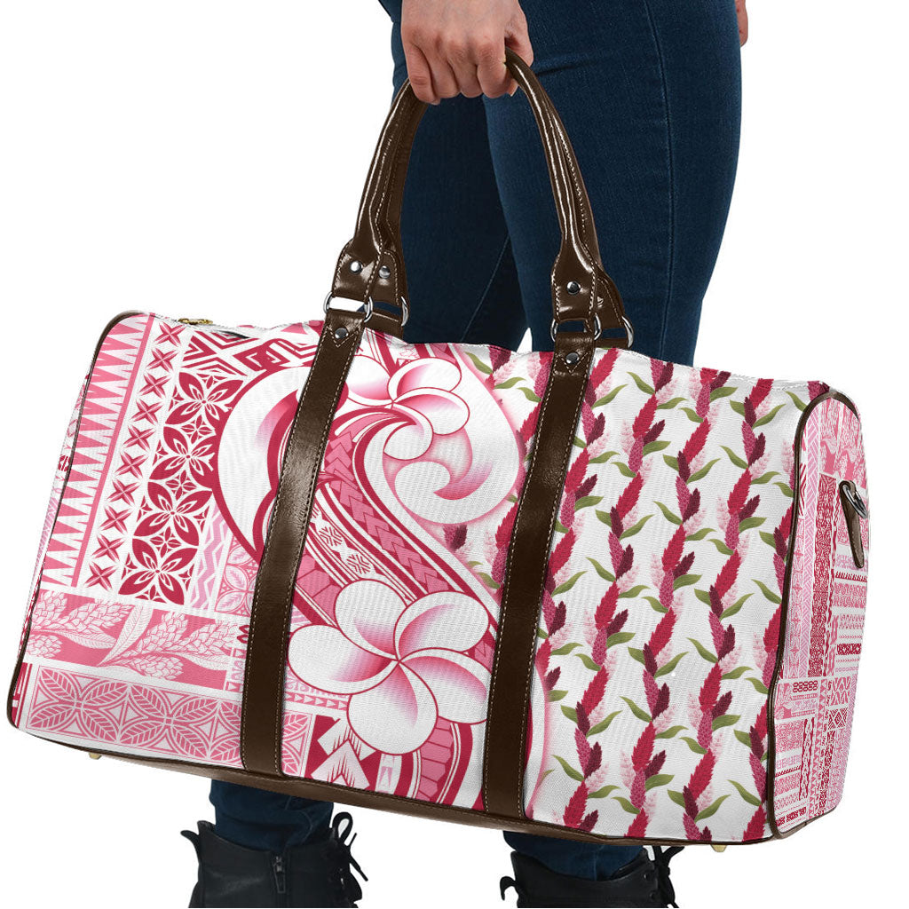 Samoa Teuila Travel Bag White Samoan Siapo Motifs LT05 - Polynesian Pride