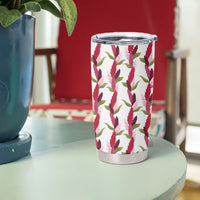 Samoa Teuila Tumbler Cup White Samoan Siapo Motifs LT05 - Polynesian Pride