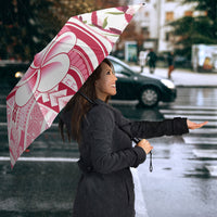 Samoa Teuila Umbrella White Samoan Siapo Motifs LT05 - Polynesian Pride