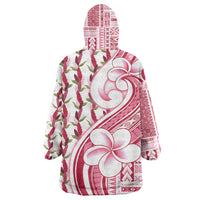 Samoa Teuila Wearable Blanket Hoodie White Samoan Siapo Motifs LT05 - Polynesian Pride