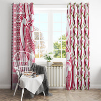 Samoa Teuila Window Curtain White Samoan Siapo Motifs LT05 - Polynesian Pride