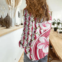 Samoa Teuila Women Casual Shirt White Samoan Siapo Motifs LT05 - Polynesian Pride