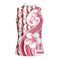 Samoa Teuila Women Sleeveless Polo Shirt White Samoan Siapo Motifs LT05 - Polynesian Pride