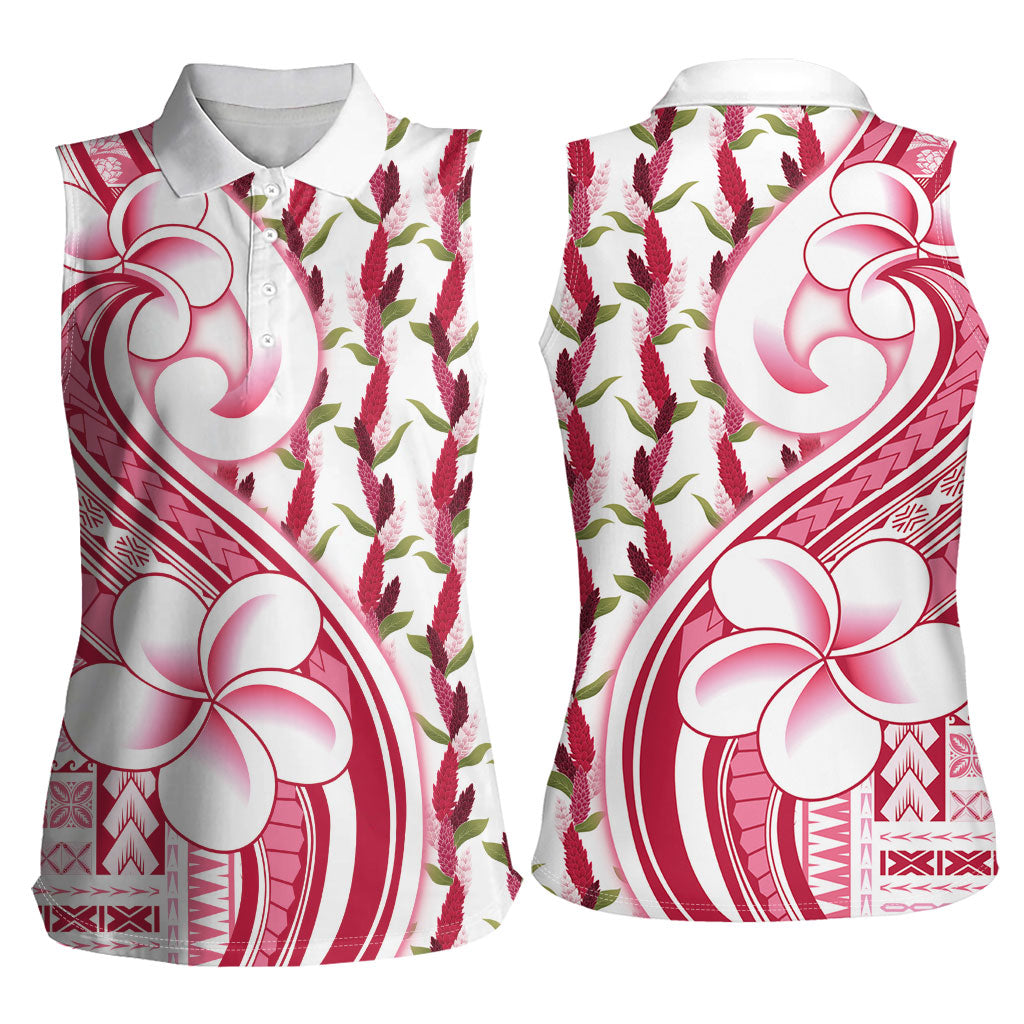 Samoa Teuila Women Sleeveless Polo Shirt White Samoan Siapo Motifs LT05 - Polynesian Pride