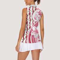 Samoa Teuila Women Sleeveless Polo Shirt White Samoan Siapo Motifs LT05 - Polynesian Pride