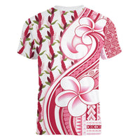 Samoa Teuila Women V-Neck T-Shirt White Samoan Siapo Motifs LT05 - Polynesian Pride