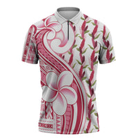 Samoa Teuila Zipper Polo Shirt White Samoan Siapo Motifs LT05 White - Polynesian Pride