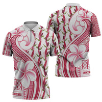 Samoa Teuila Zipper Polo Shirt White Samoan Siapo Motifs LT05 - Polynesian Pride