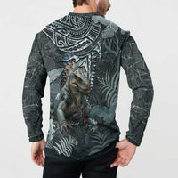 Hawaii Mo'o Lizard God Button Sweatshirt Polynesian Style